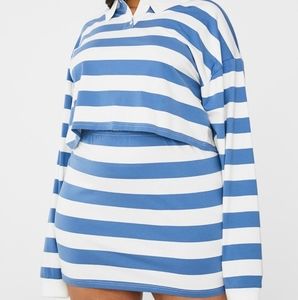 Dolls kill rugby crop 2 piece skirt set XXL